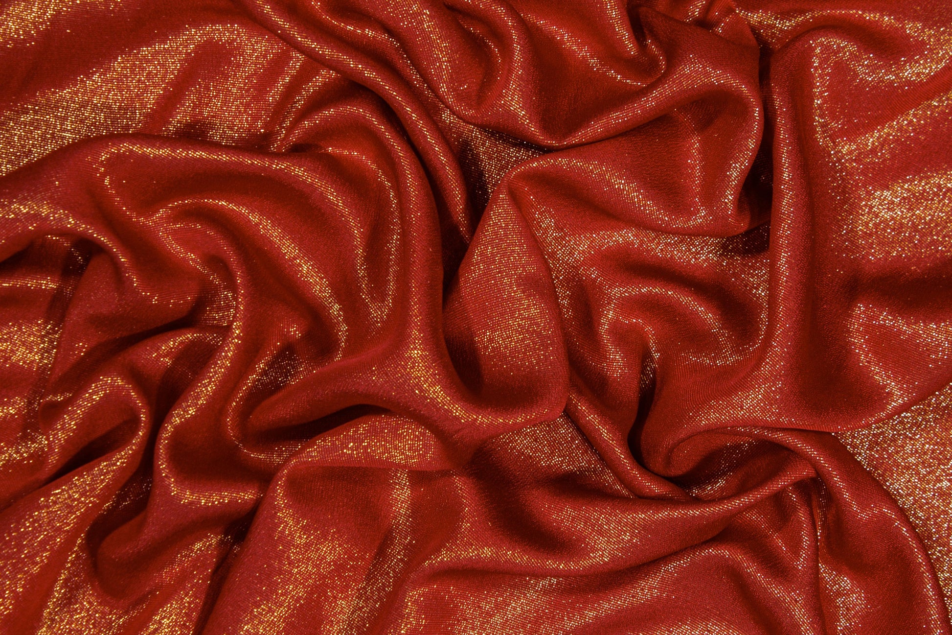 Red and Gold Metallic Italian Silk - Prime Fabrics