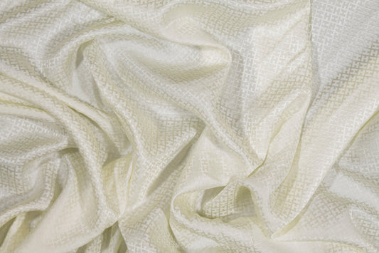 Lightweight Silk Jacquard - Ivory - Prime Fabrics