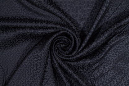 Lightweight Silk Jacquard - Navy Blue - Prime Fabrics