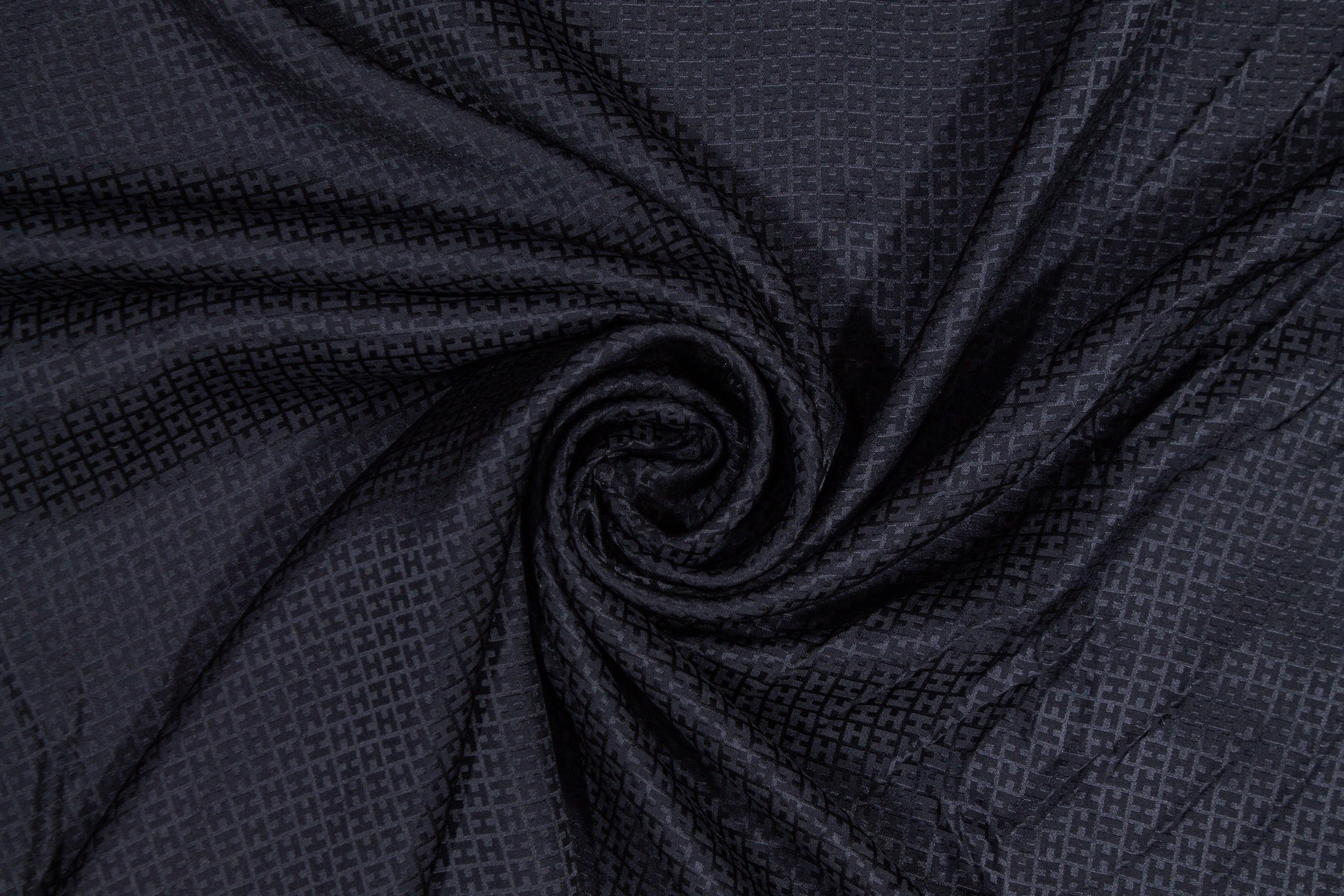 Lightweight Silk Jacquard - Navy Blue - Prime Fabrics