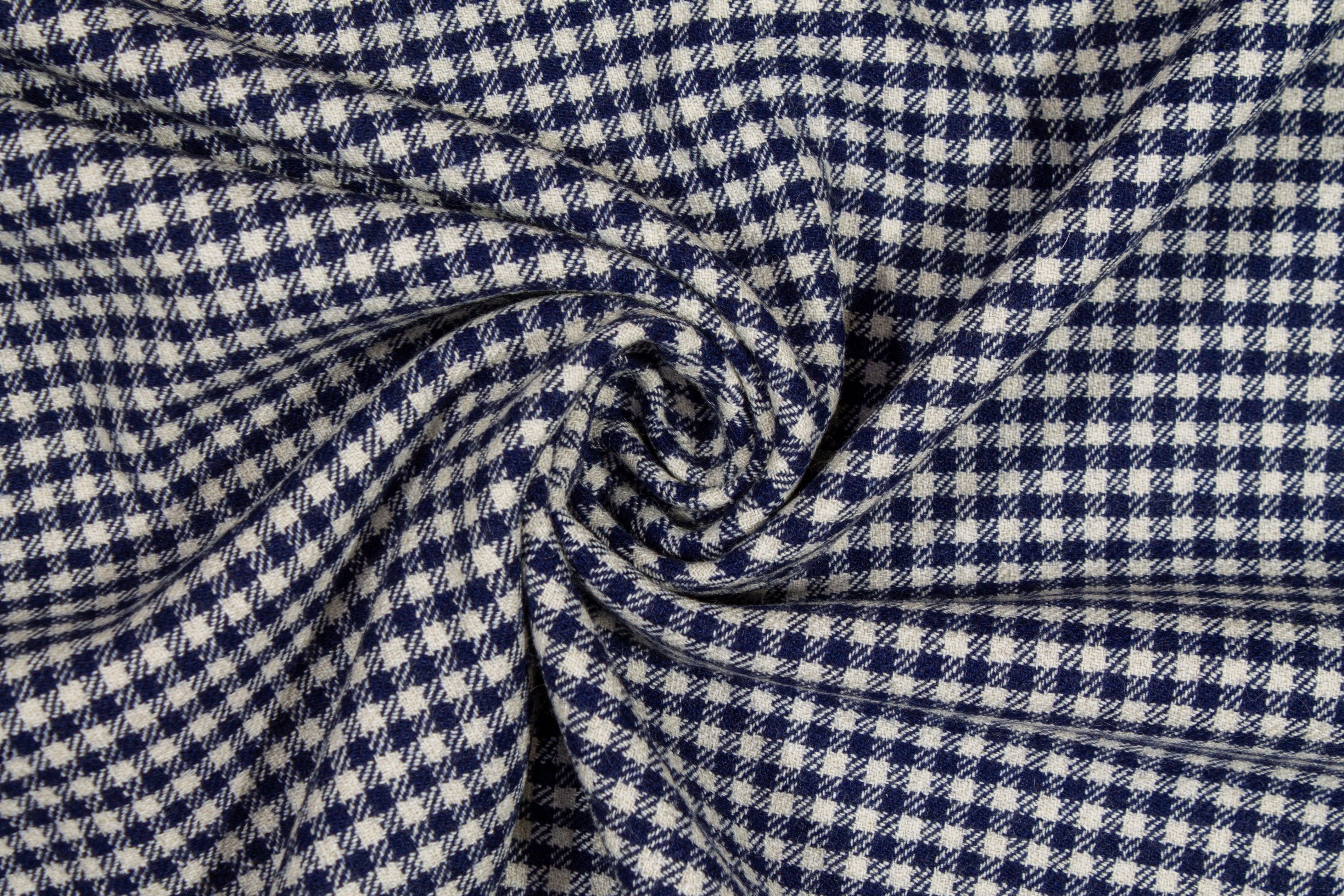 Double Faced Gingham Check Wool Coating - Prime Fabrics
