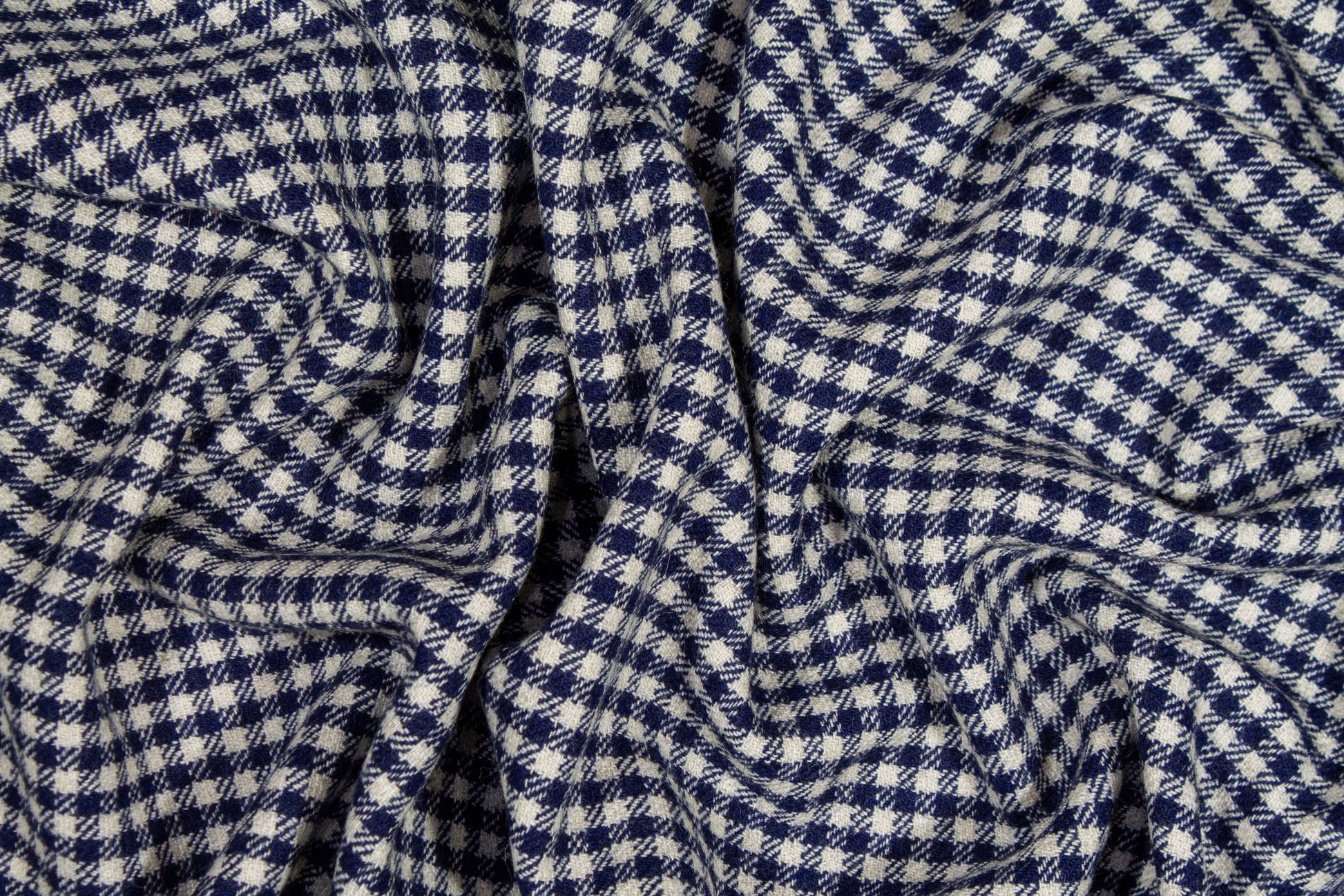 Double Faced Gingham Check Wool Coating - Prime Fabrics