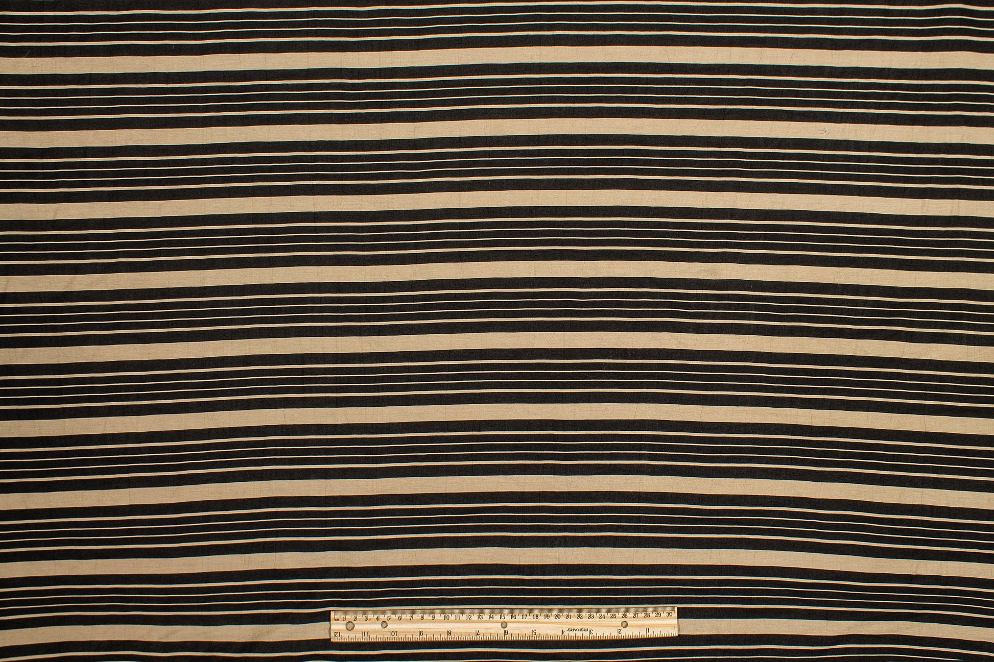 Black and Tan Striped Cotton Twill Shirting - Prime Fabrics