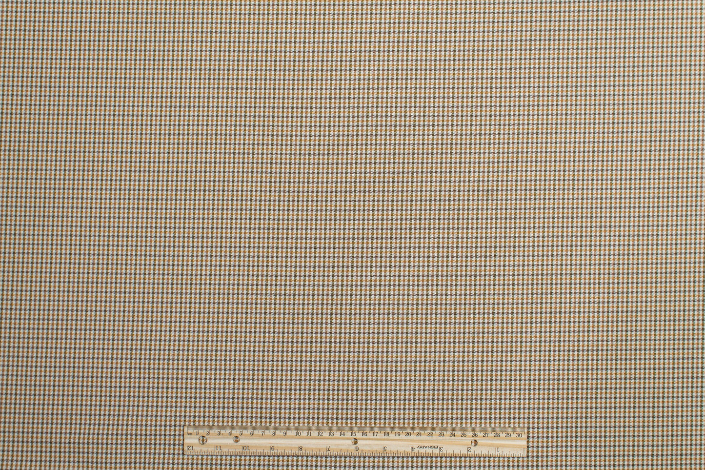 Tan Checked Cotton Twill - Prime Fabrics