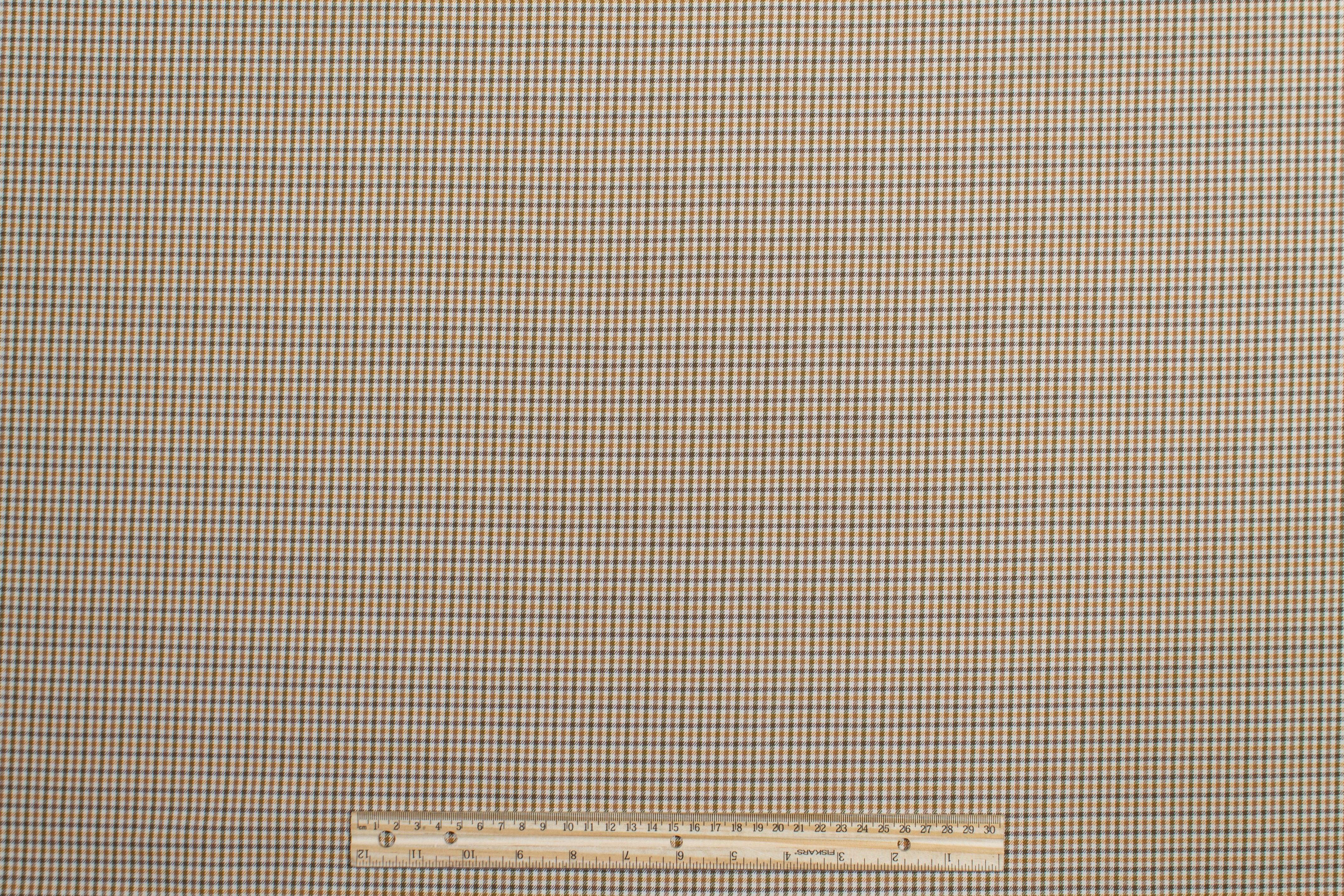 Tan Checked Cotton Twill - Prime Fabrics