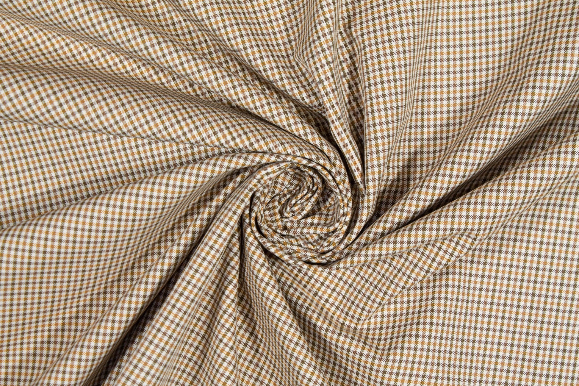 Tan Checked Cotton Twill - Prime Fabrics