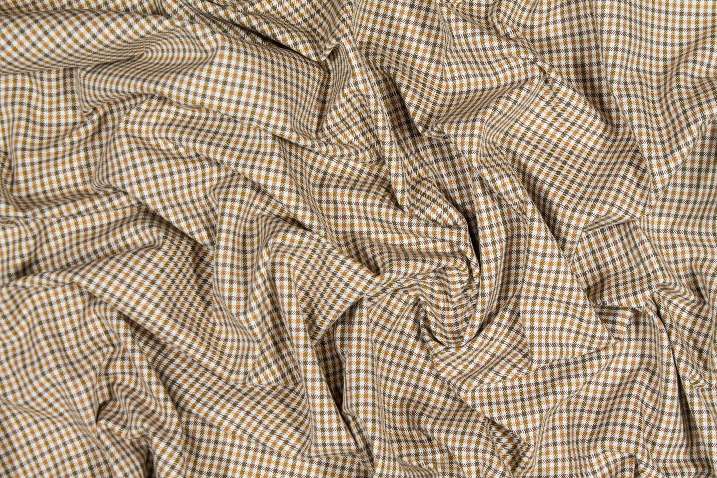 Tan Checked Cotton Twill - Prime Fabrics