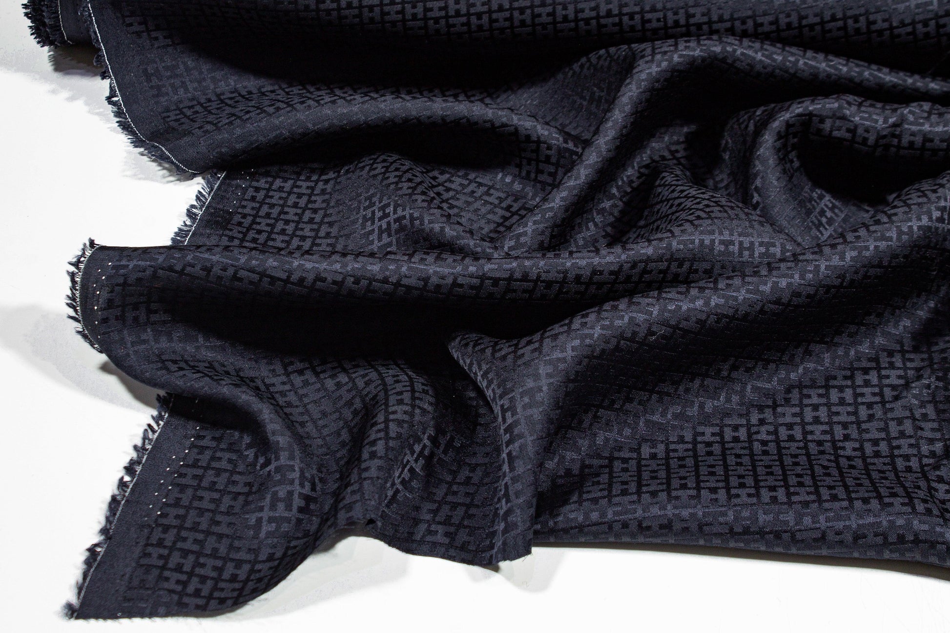 Lightweight Silk Jacquard - Navy Blue - Prime Fabrics