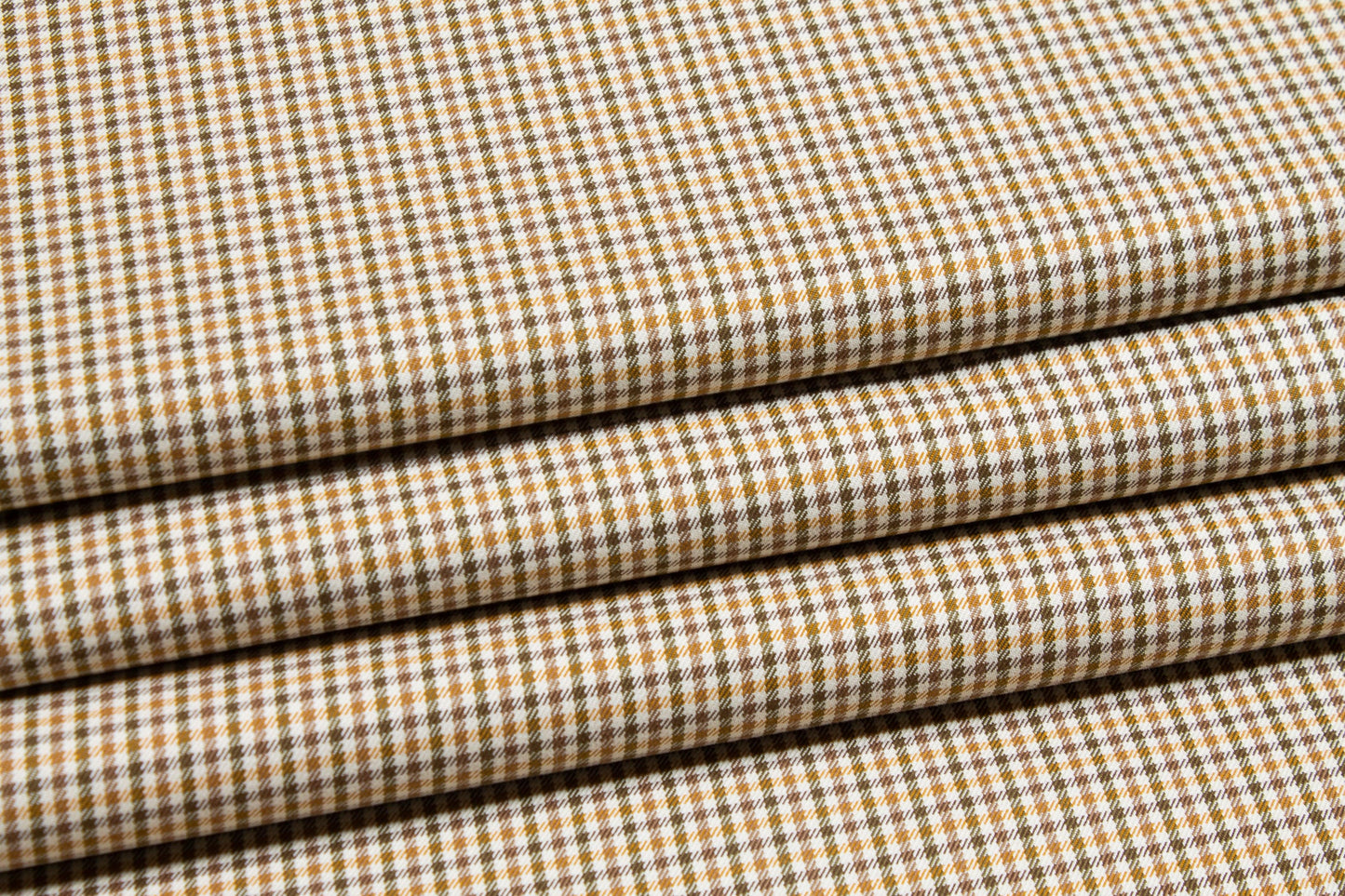Tan Checked Cotton Twill - Prime Fabrics