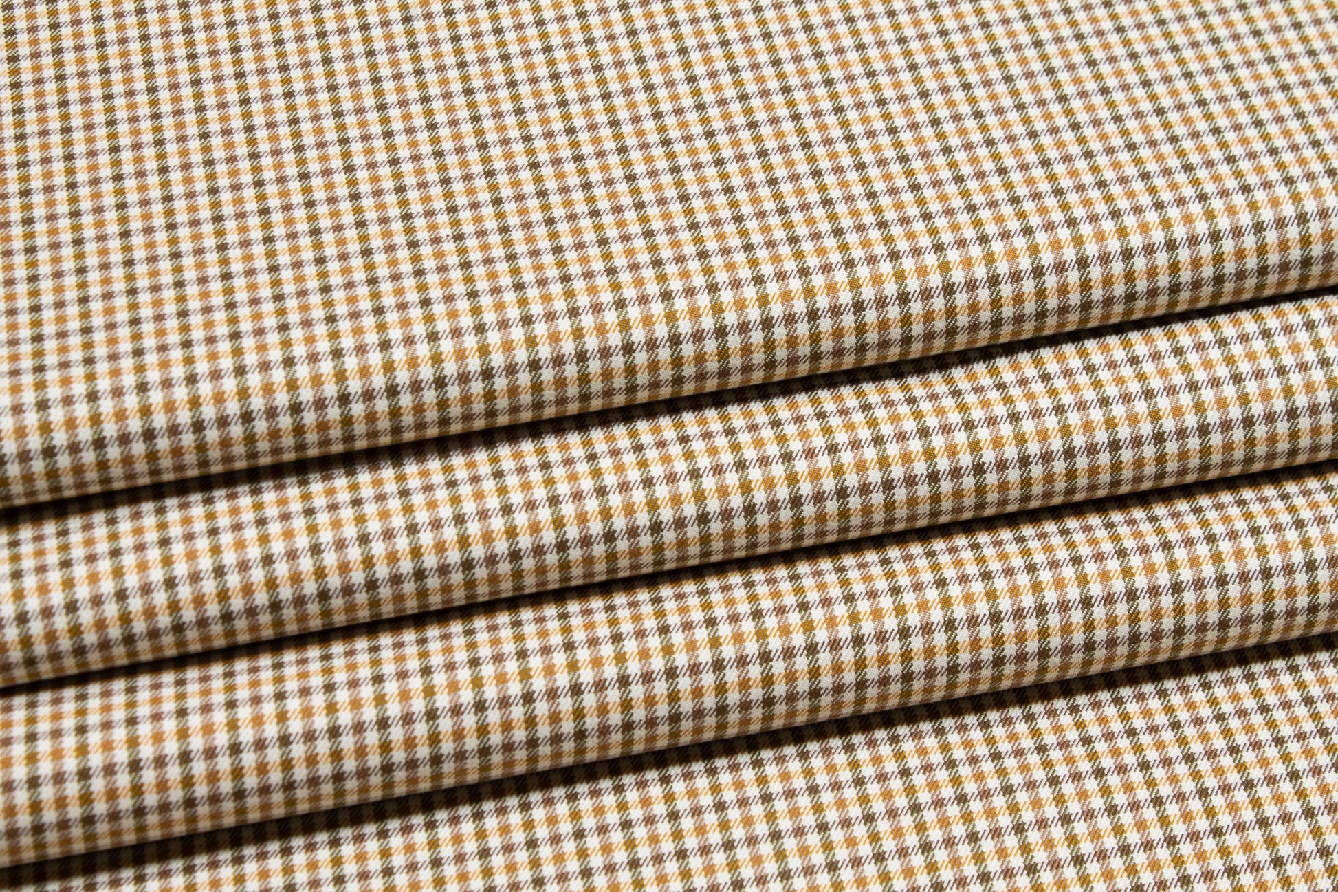 Tan Checked Cotton Twill - Prime Fabrics