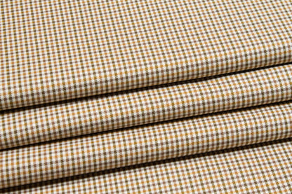 Tan Checked Cotton Twill - Prime Fabrics