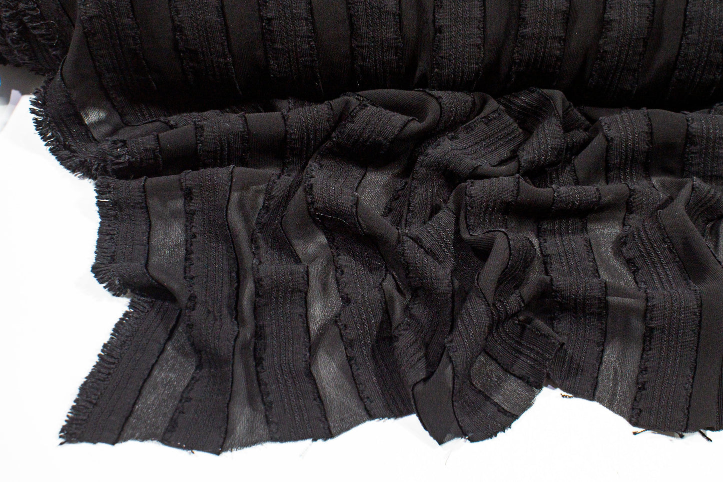 Italian Viscose Striped Burnout - Prime Fabrics