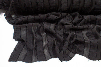 Italian Viscose Striped Burnout - Prime Fabrics