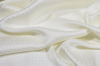 Lightweight Silk Jacquard - Ivory - Prime Fabrics