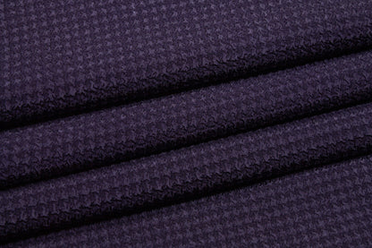 Textured Houndstooth Stretch Silk Crepe - Purple Blue - Prime Fabrics