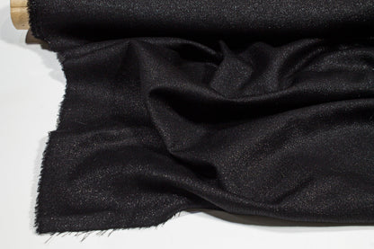 Black Metallic Italian Wool Suiting - Prime Fabrics