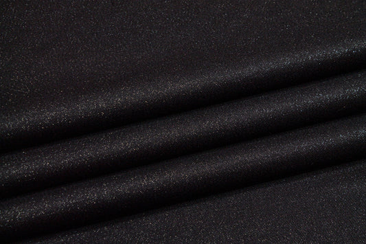 Black Metallic Italian Wool Suiting - Prime Fabrics