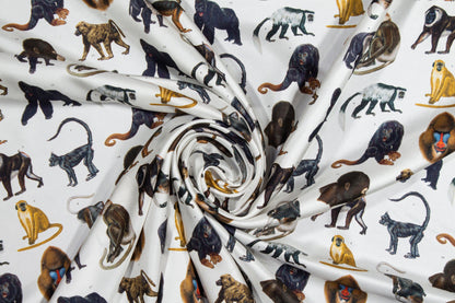 Roberto Cavalli - Monkey Print Italian Silk Twill - Prime Fabrics
