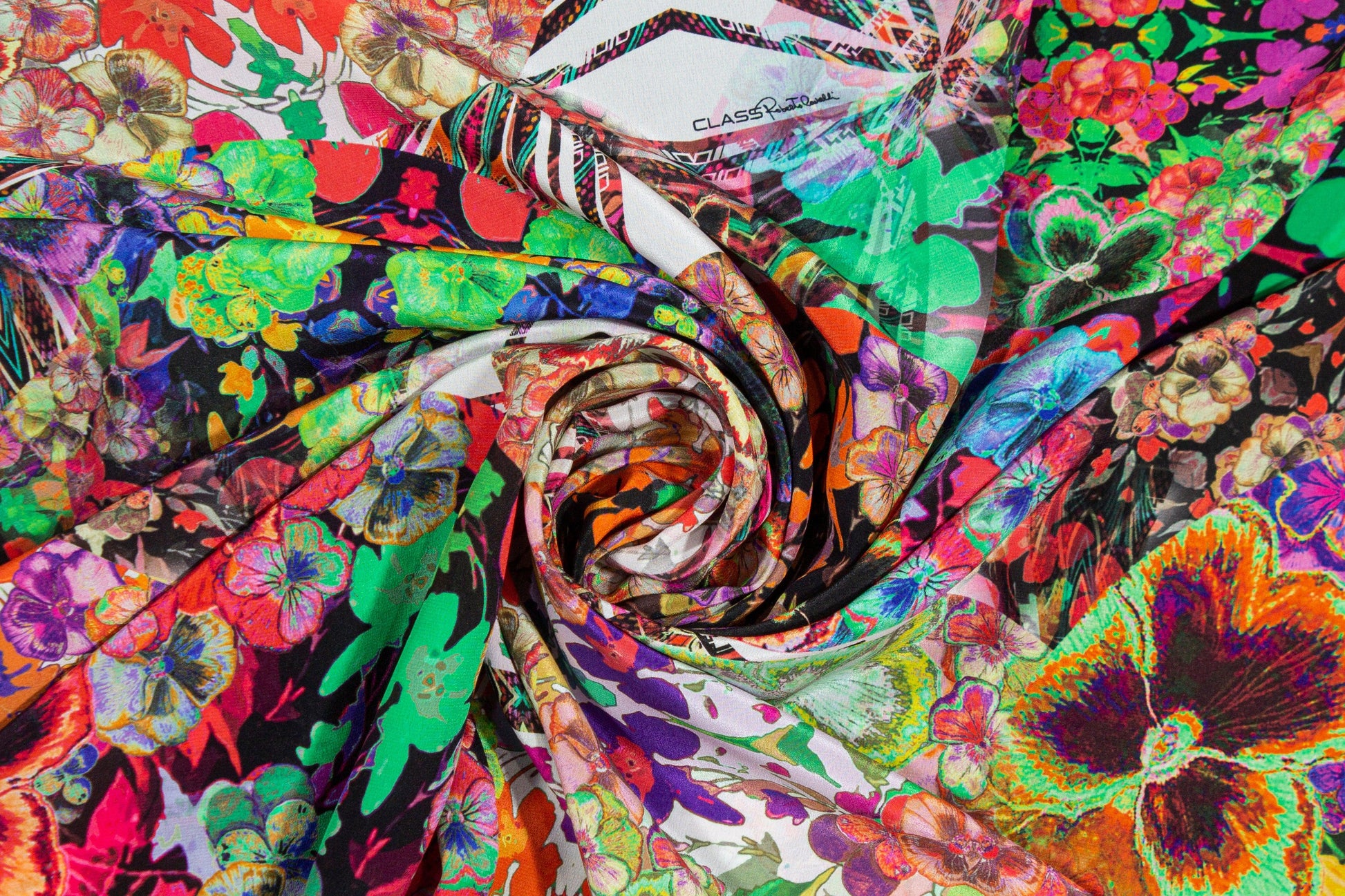 Roberto Cavalli - Psychedelic Italian Viscose Crepe De Chine - Prime Fabrics