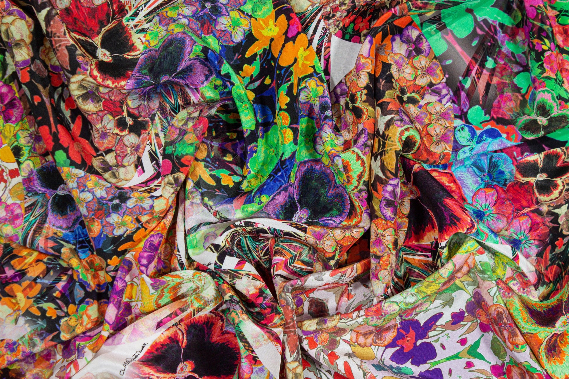 Roberto Cavalli - Psychedelic Italian Viscose Crepe De Chine - Prime Fabrics