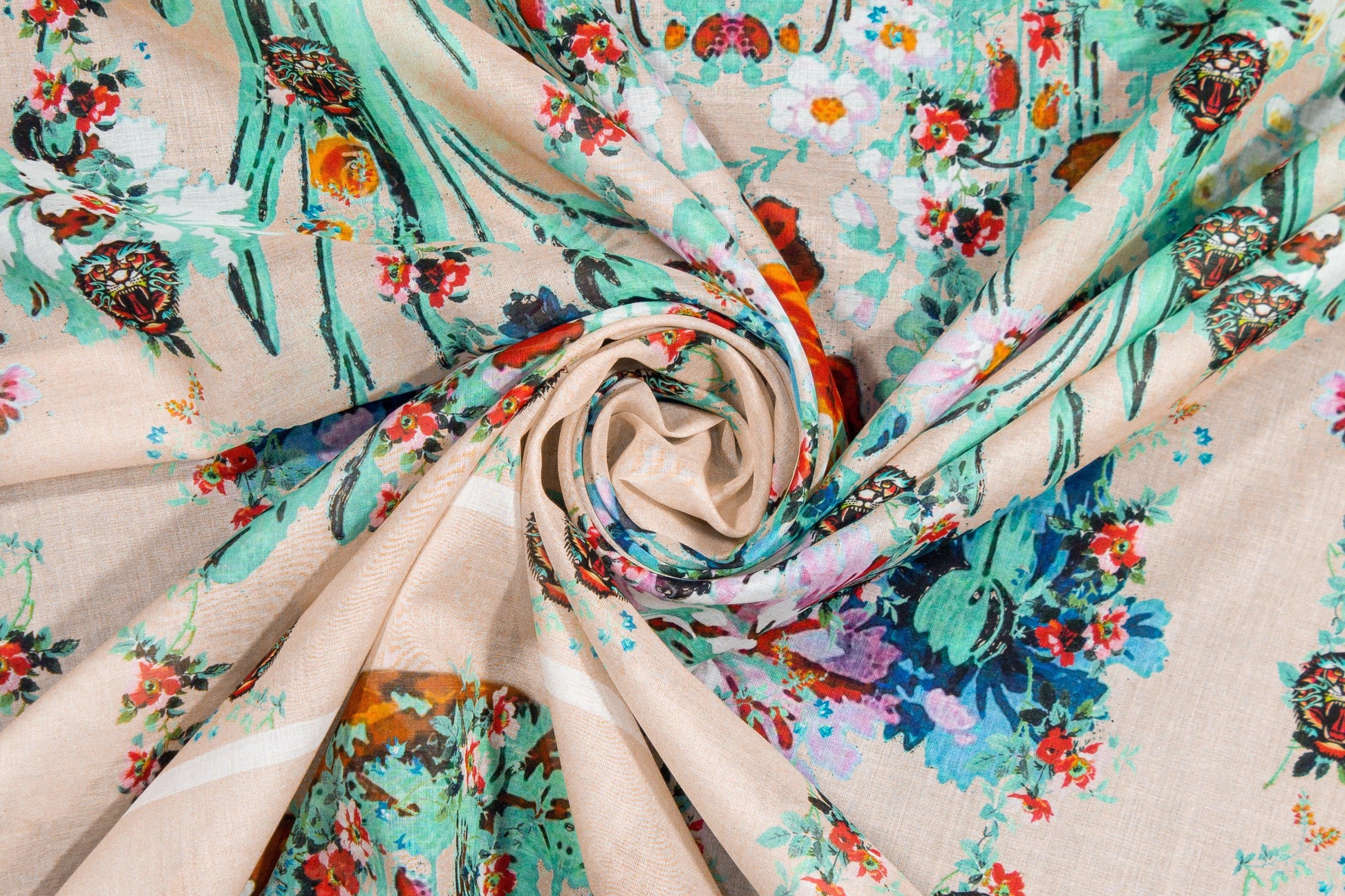 Roberto Cavalli - Multicolor Cotton Voile Panel - Prime Fabrics
