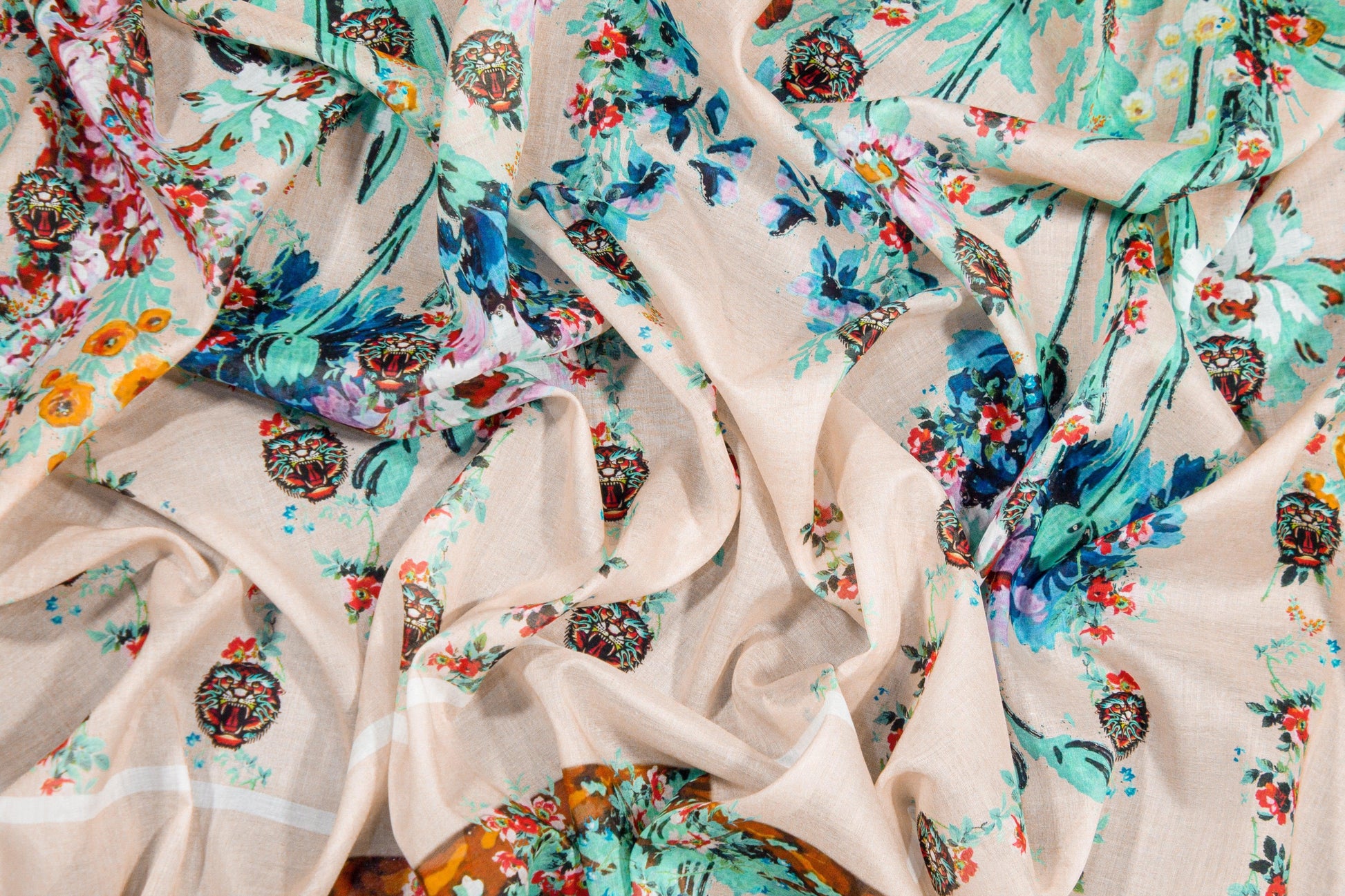 Roberto Cavalli - Multicolor Cotton Voile Panel - Prime Fabrics