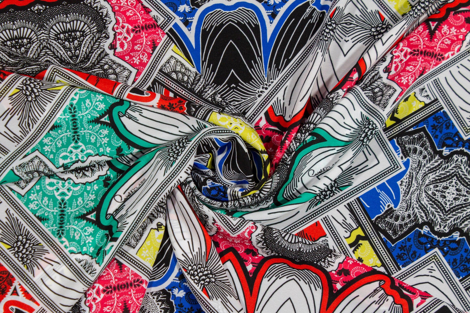 Roberto Cavalli - Multicolor Viscose Stretch Crepe De Chine - Prime Fabrics