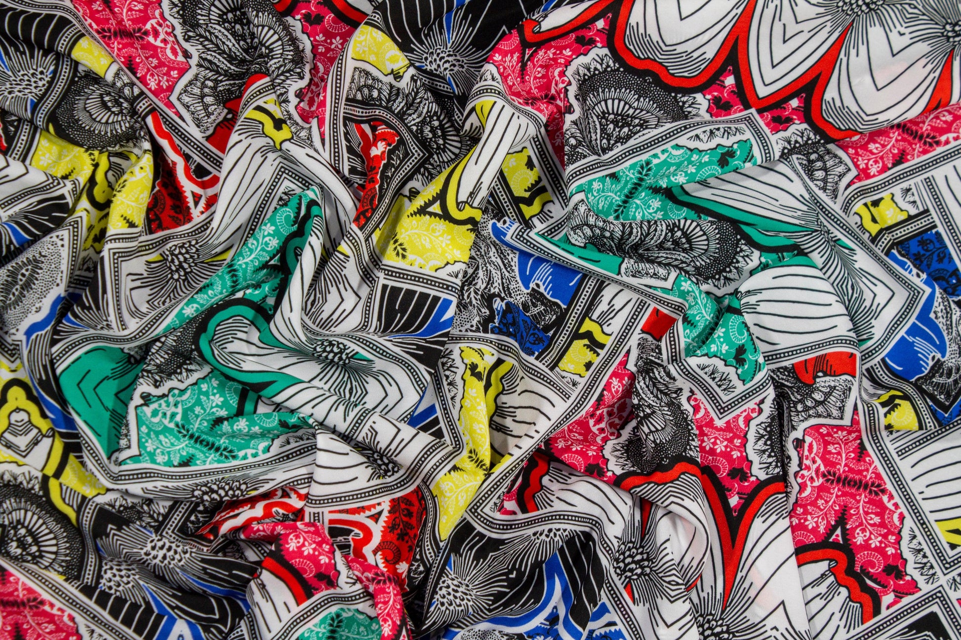 Roberto Cavalli - Multicolor Viscose Stretch Crepe De Chine - Prime Fabrics