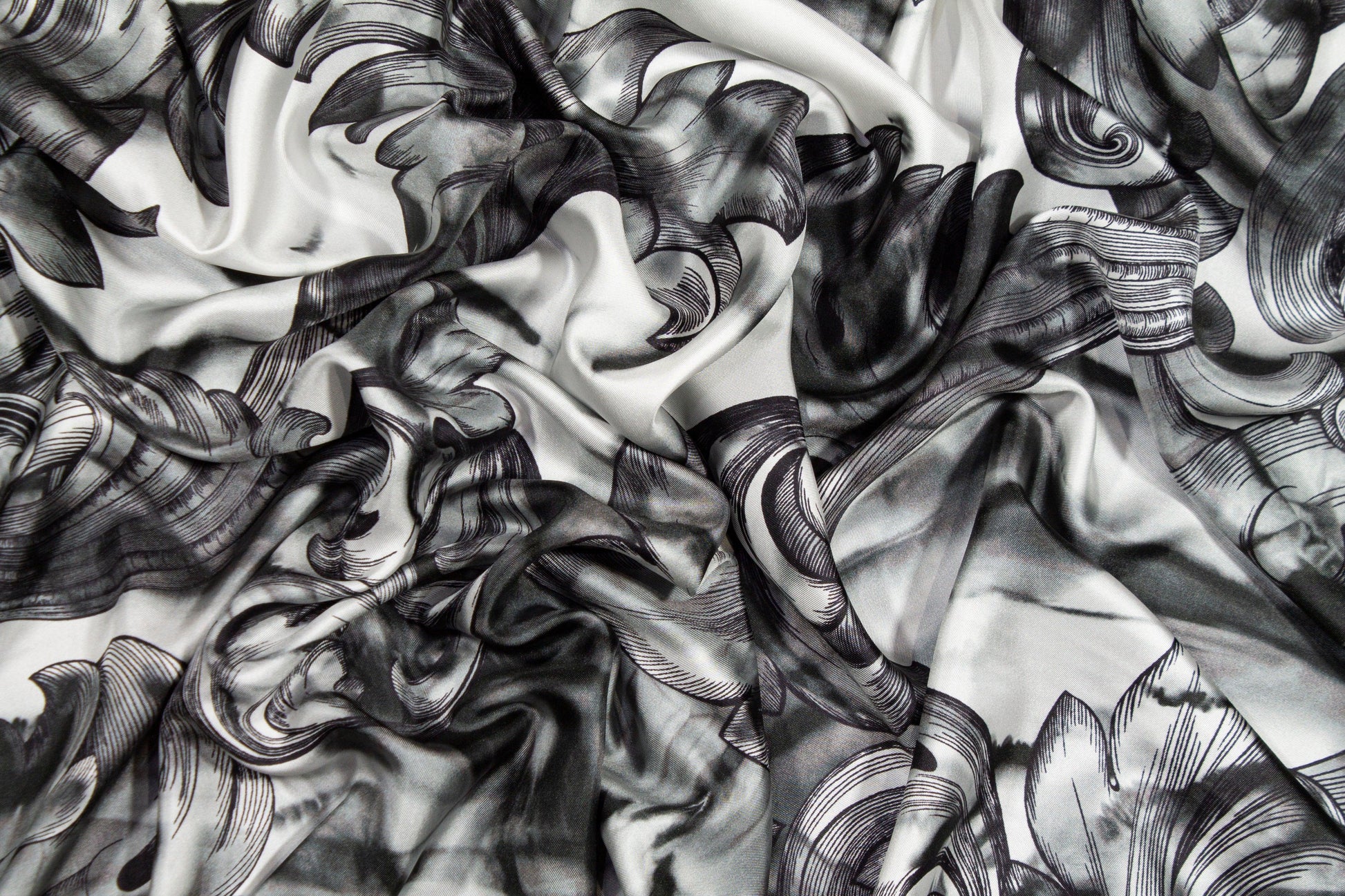 Washed Gray Italian Silk Twill - Prime Fabrics