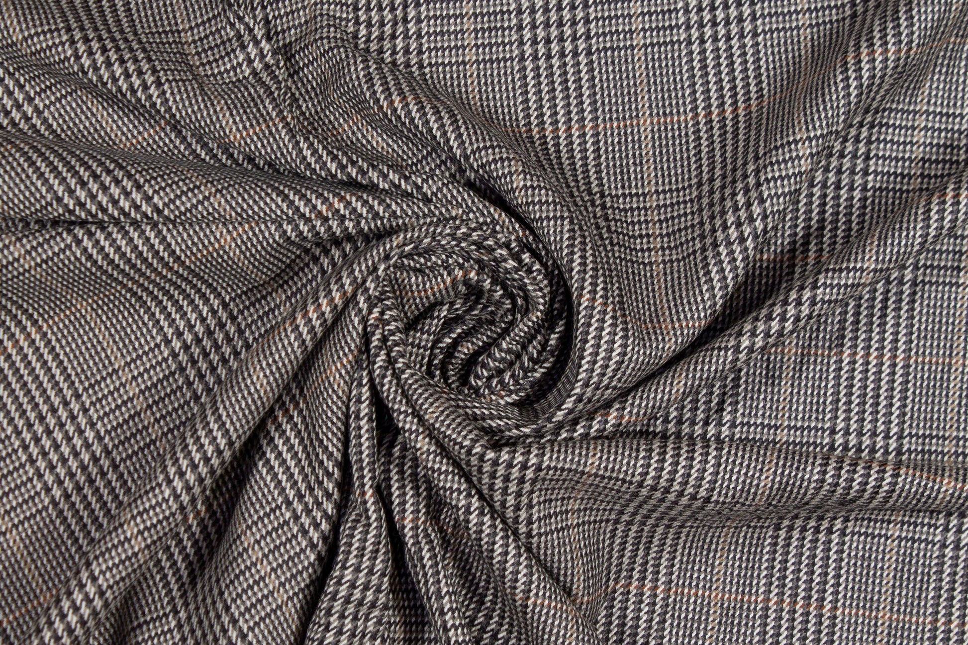 Gray Glen Check Italian Wool Suiting - Prime Fabrics