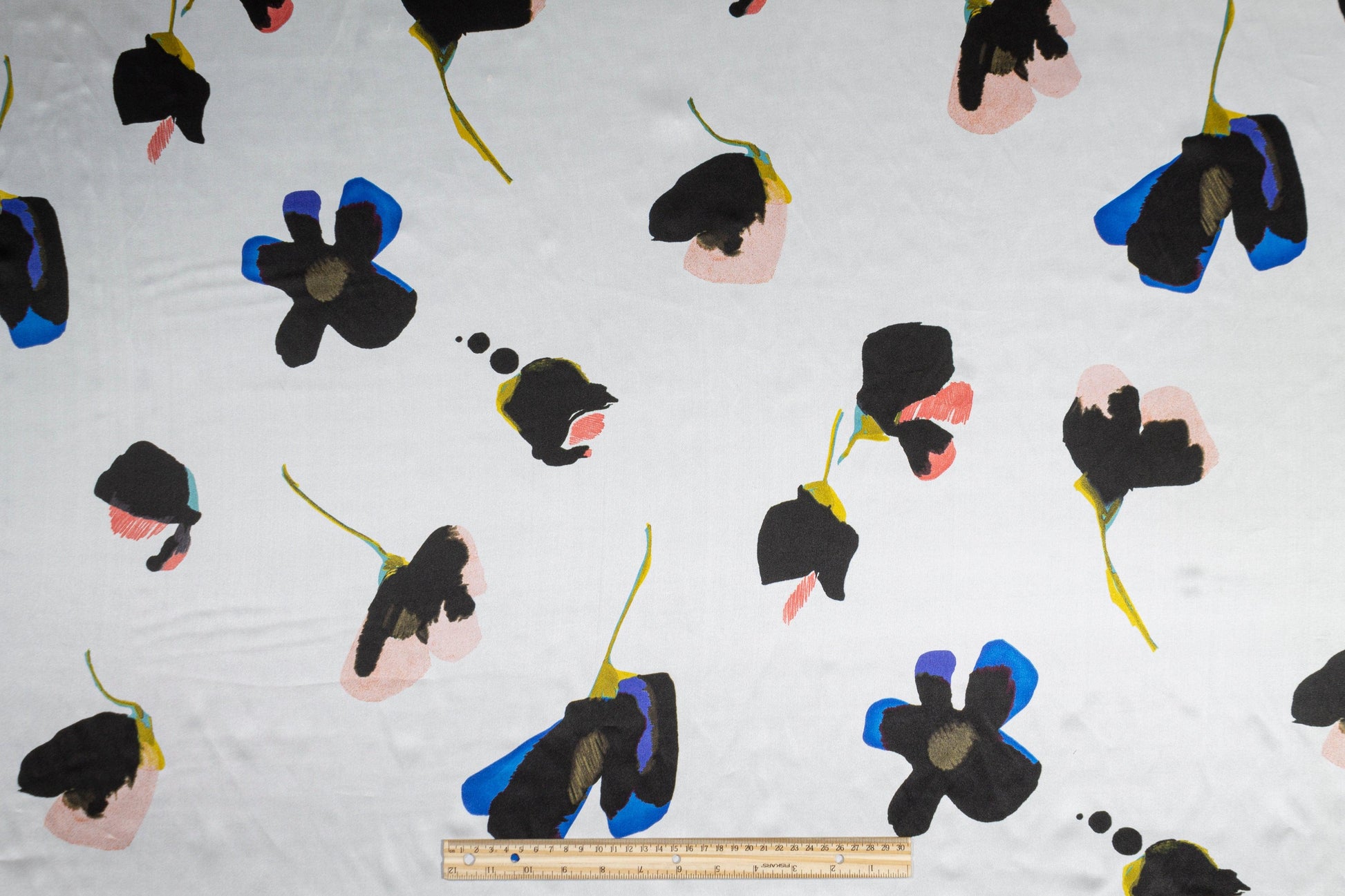 Multicolor Floral Italian Silk Charmeuse - Prime Fabrics