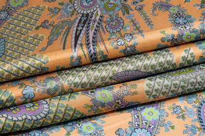 Peach Silk Crinkled Chiffon - Prime Fabrics