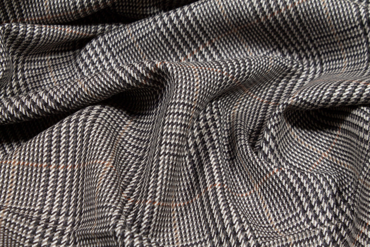 Gray Glen Check Italian Wool Suiting - Prime Fabrics