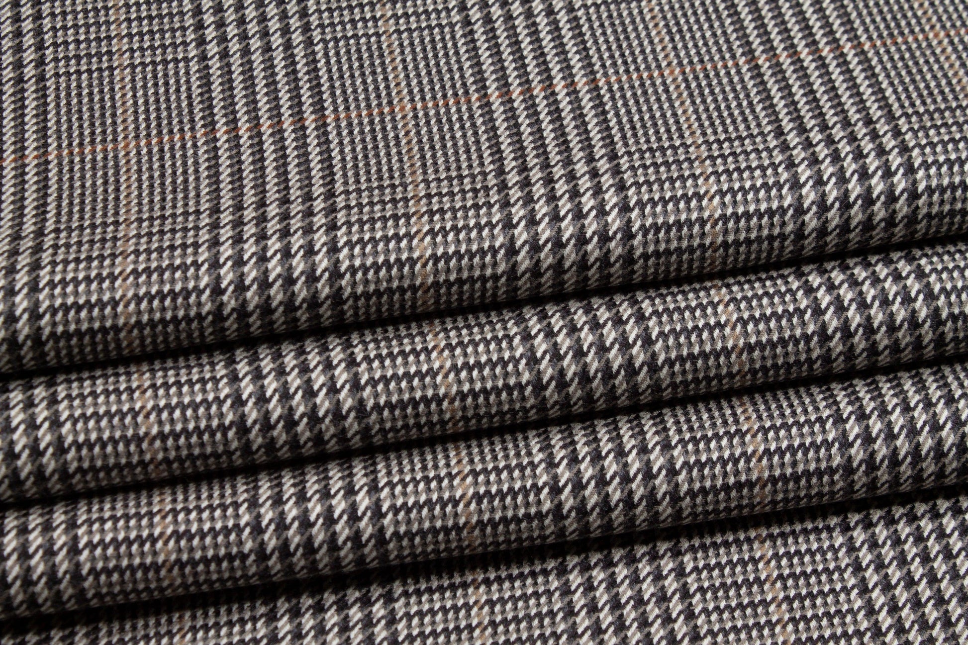 Gray Glen Check Italian Wool Suiting - Prime Fabrics
