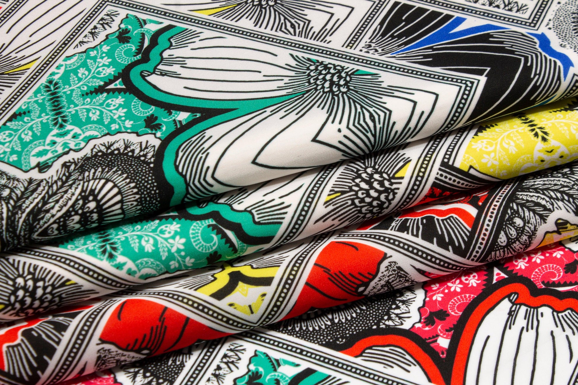 Roberto Cavalli - Multicolor Viscose Stretch Crepe De Chine - Prime Fabrics