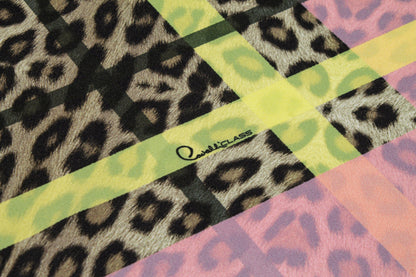 Roberto Cavalli - Pink and Yellow Leopard Viscose Crepe - Prime Fabrics