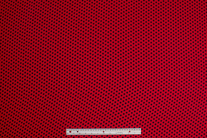 Polka Dot Silk Georgette - Red and Black - Prime Fabrics