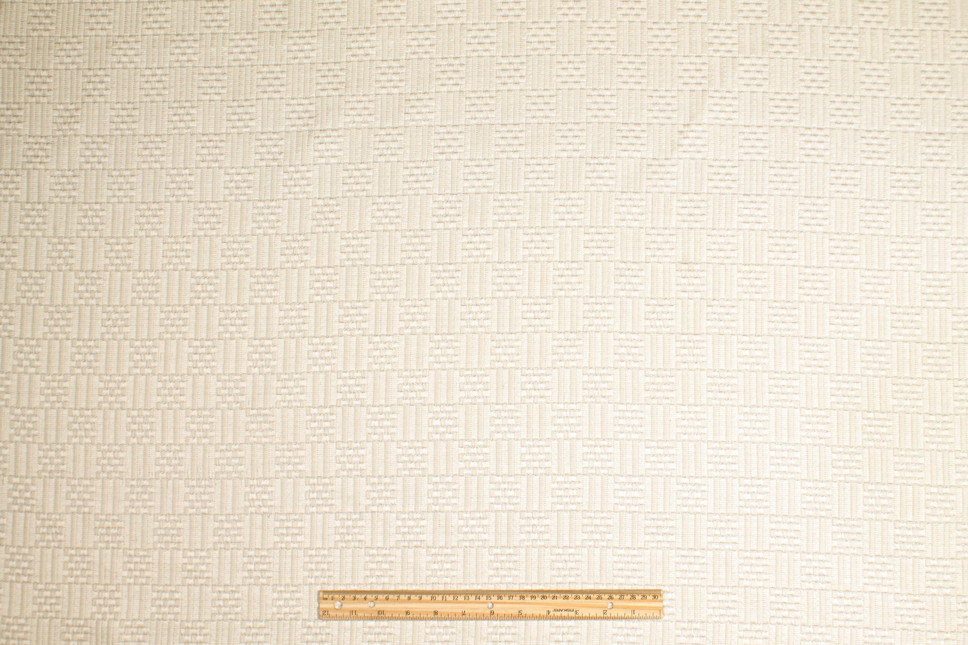 Checked Italian Silk Brocade - Ivory - Prime Fabrics