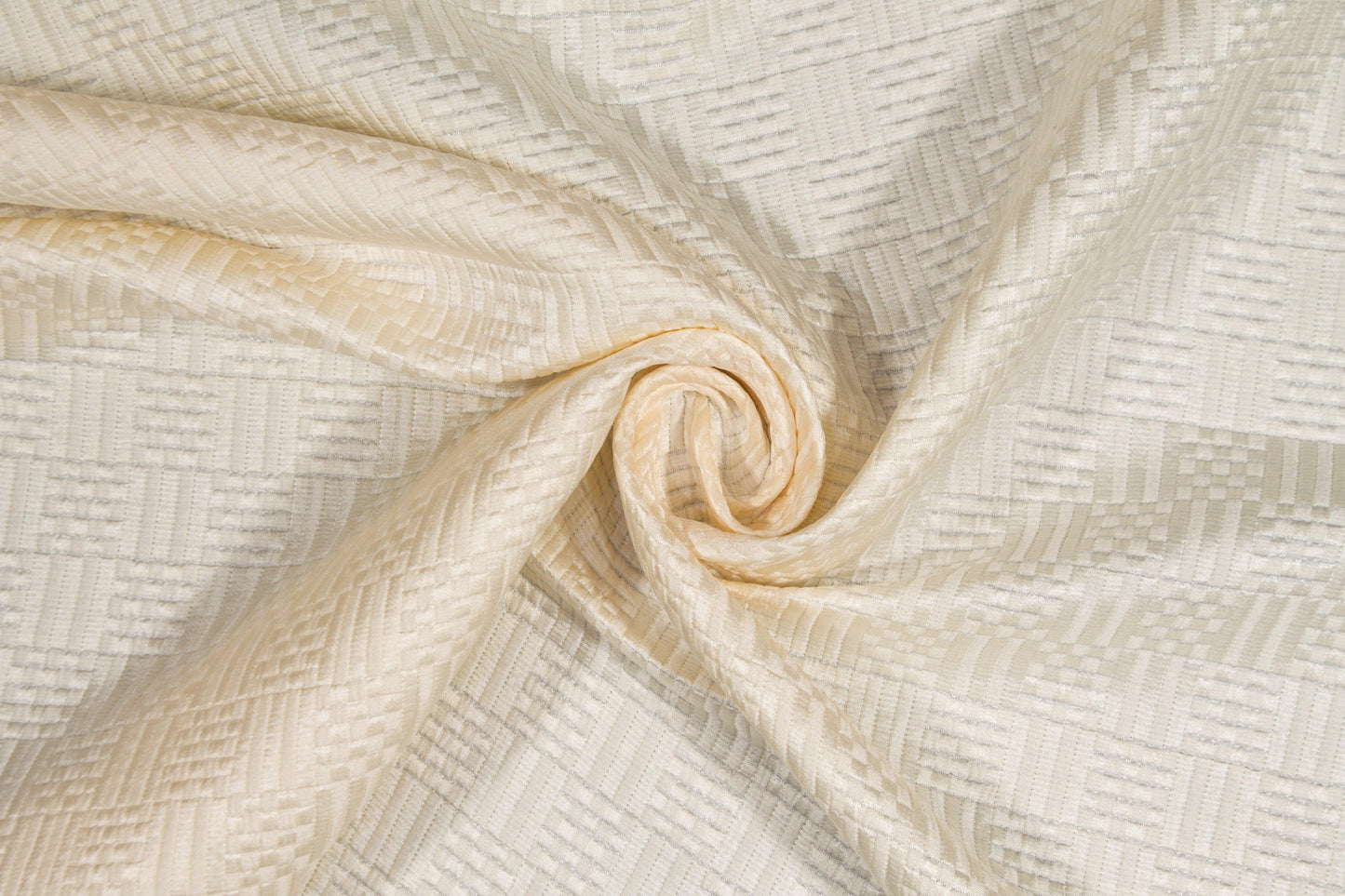 Checked Italian Silk Brocade - Ivory - Prime Fabrics