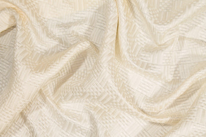 Checked Italian Silk Brocade - Ivory - Prime Fabrics