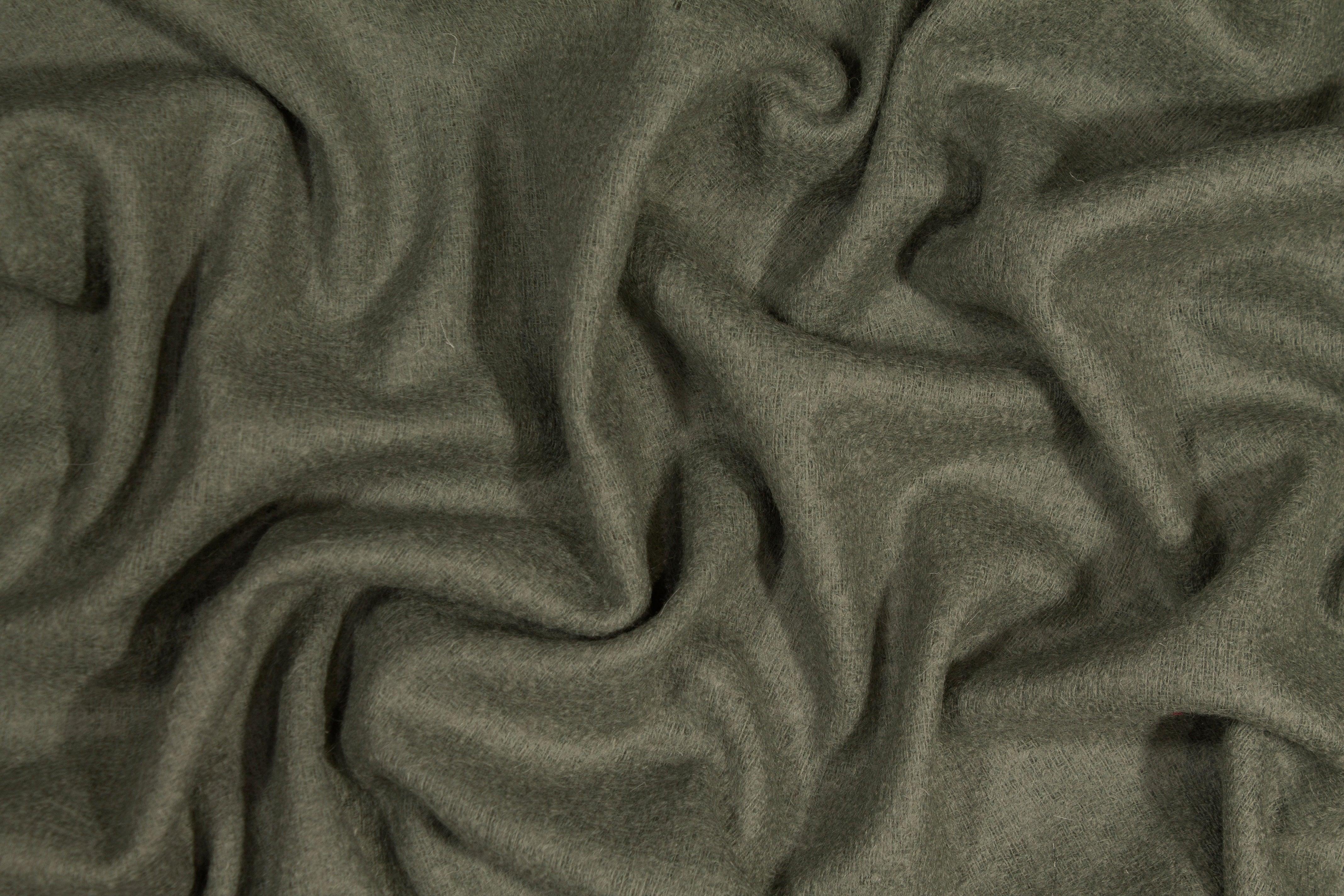 Green Italian Wool Tweed Coating - Prime Fabrics