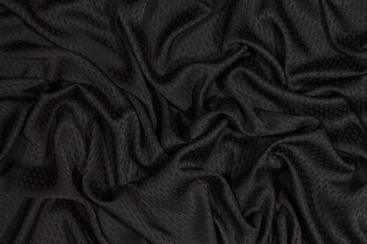 Segmented Stripe Silk Georgette - Black - Prime Fabrics