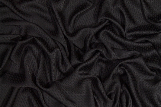Segmented Stripe Silk Georgette - Black - Prime Fabrics