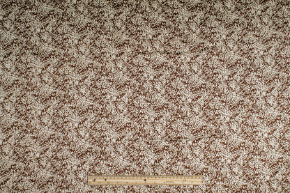 Floral Silk Charmeuse - Brown and Beige - Prime Fabrics