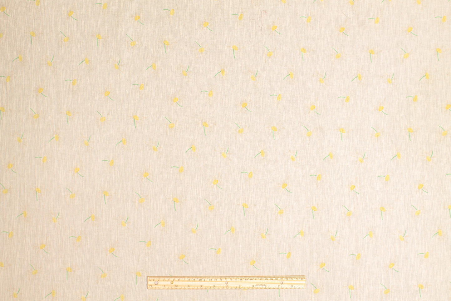 Crinkled Floral Silk Chiffon - Ivory, Yellow, Green - Prime Fabrics