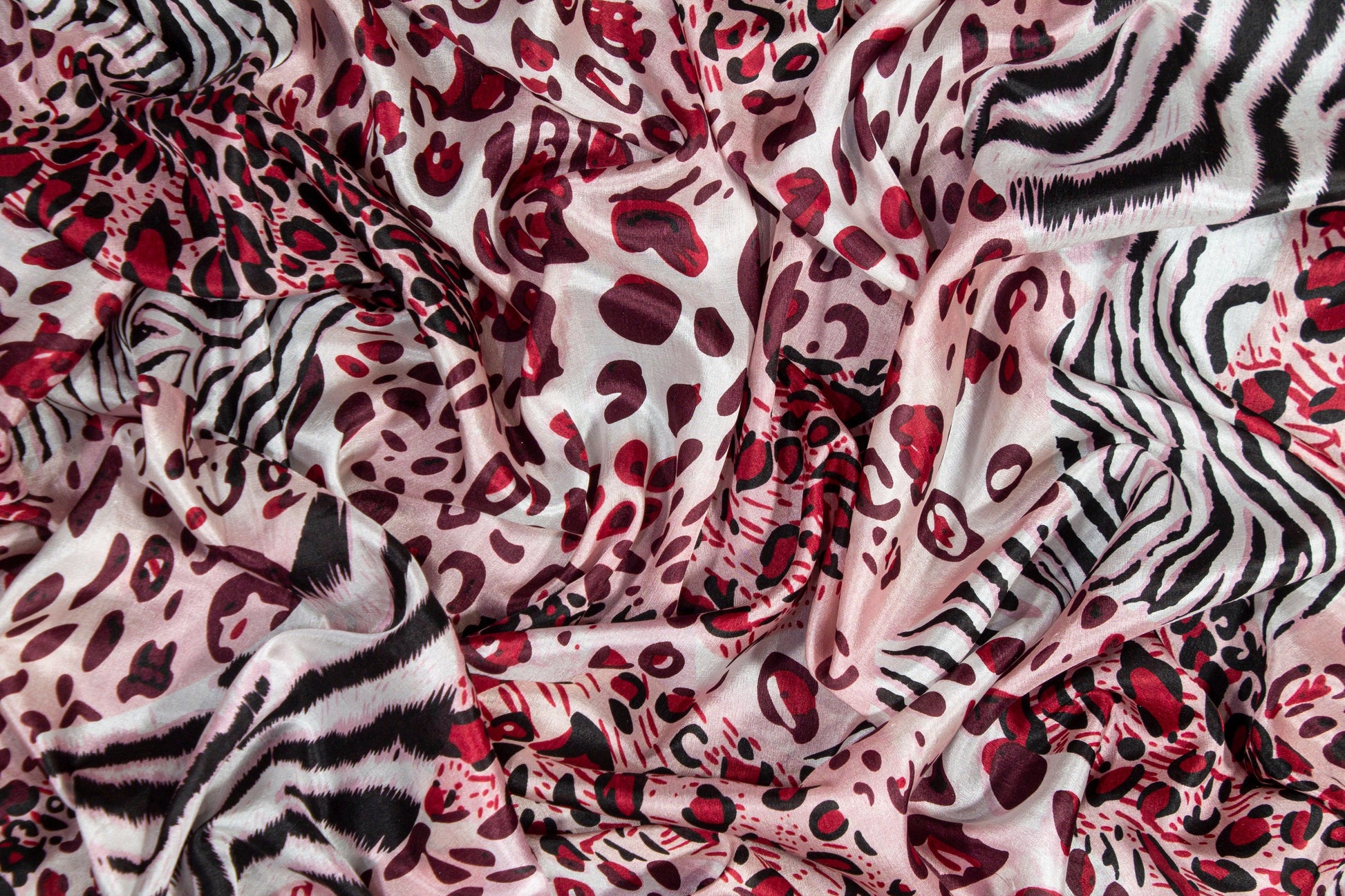 Abstract Animal Print Silk Habotai - Prime Fabrics