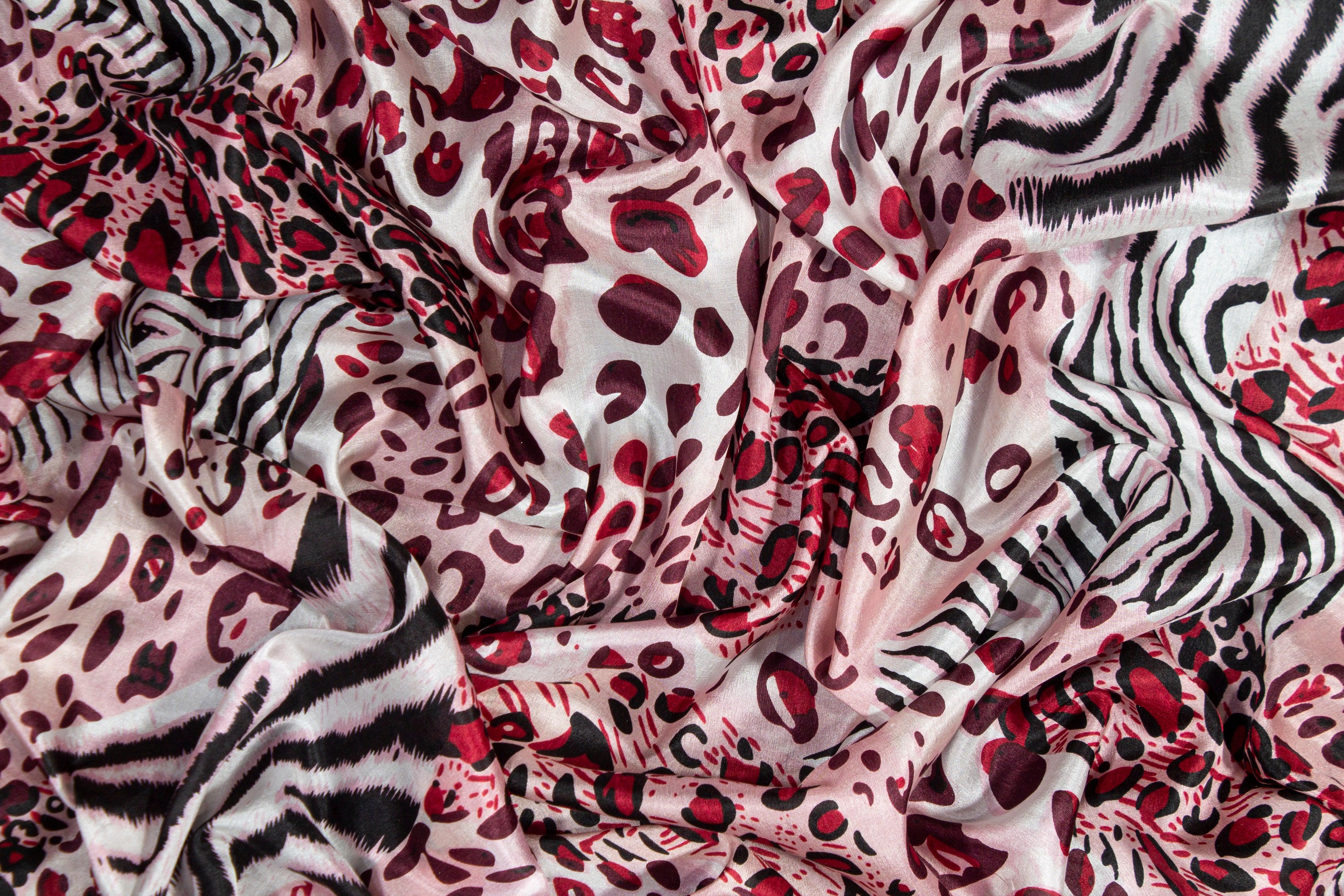 Abstract Animal Print Silk Habotai - Prime Fabrics