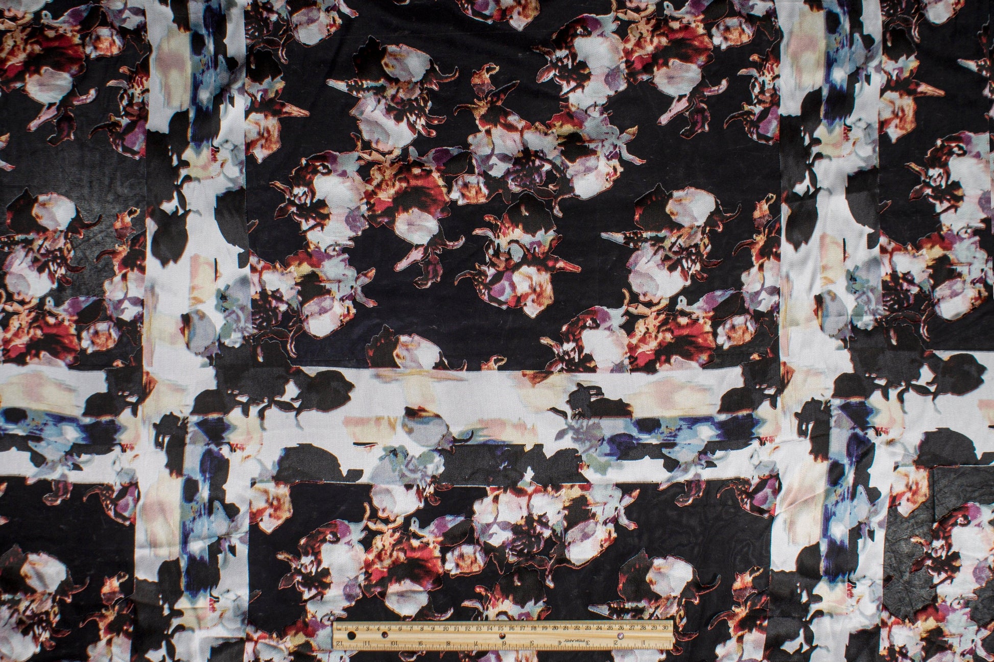 Abstract Floral Silk Chiffon Burnout - Prime Fabrics