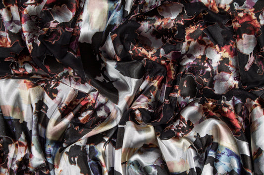 Abstract Floral Silk Chiffon Burnout - Prime Fabrics