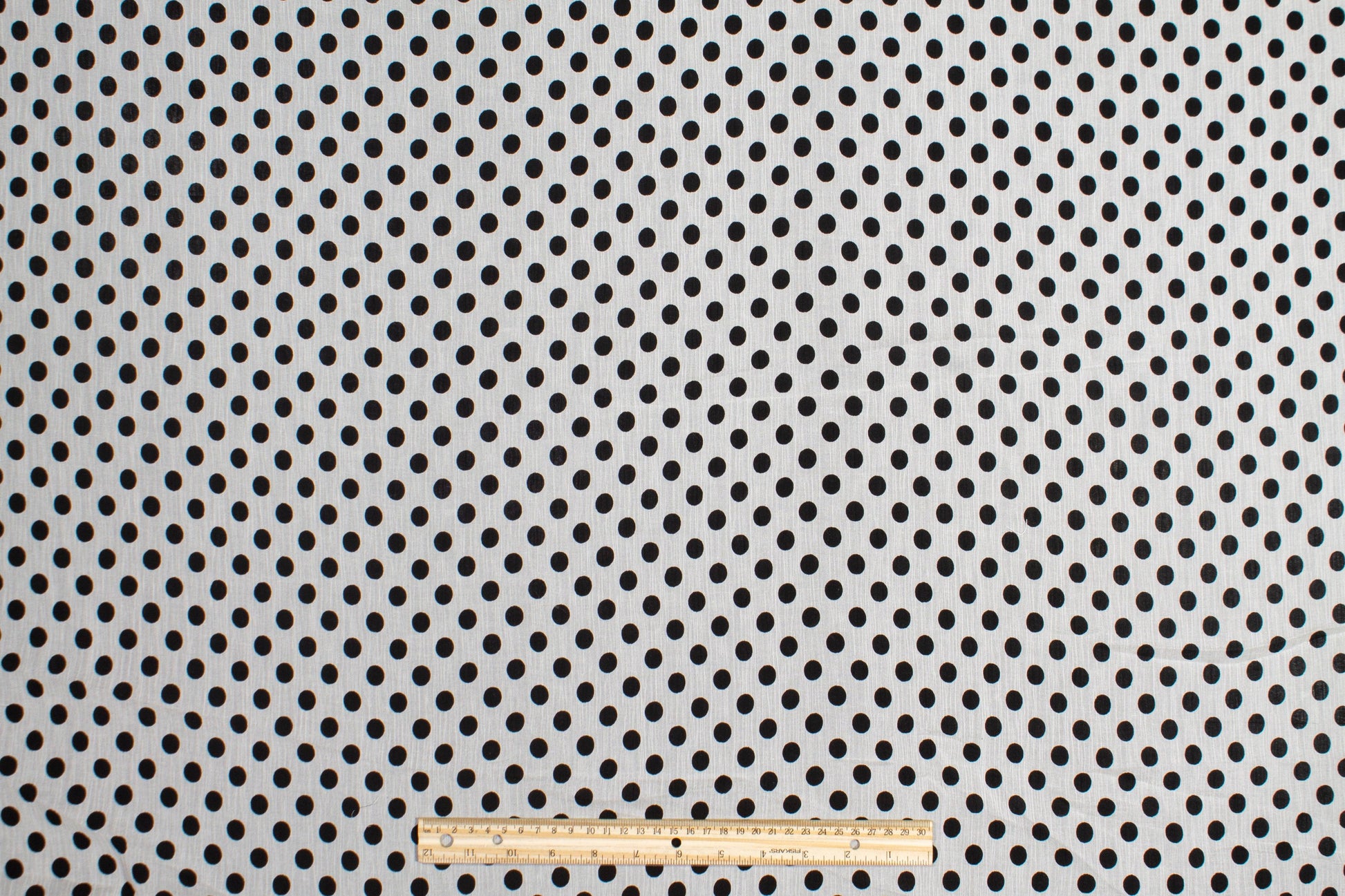 Polka Dot Crinkled Viscose Silk Chiffon - Black and White - Prime Fabrics
